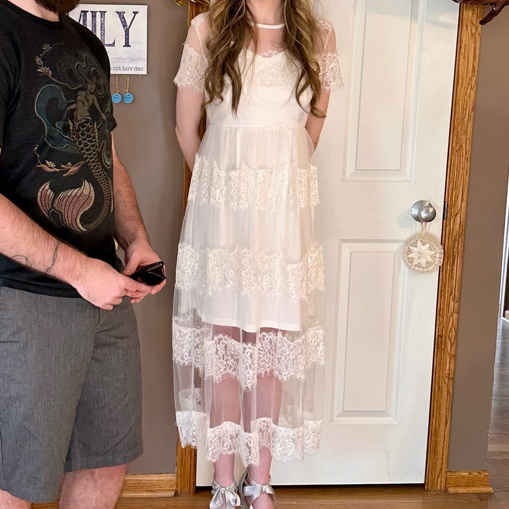 White lace dress